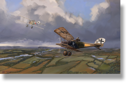 With Sketchbook Pro fully digitally painted image of the Schlasta 6 No. 5 and 6 on its way to the front during WW1
Canvas Repro 40 x 60 cm € 175,-